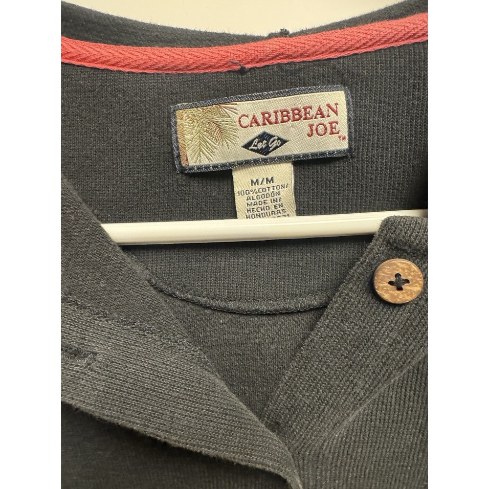 Caribbean Joe Women's Black With Wooden Buttons Hoodie Size Medium‎